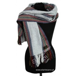 Scarf gray strips, collection: Lana de Alpaca