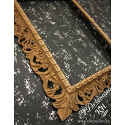 Picture frame, mirror, hand-carved, openwork, natural,...