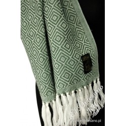 Scarf white and mint diamonds, collection: Lana de Alpaca