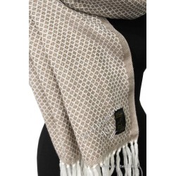Chal, bufanda, blanco y beige diamantes, colección: Lana...