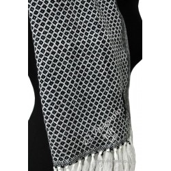 Chal, bufanda, blanco y negro diamantes, colección: Lana...
