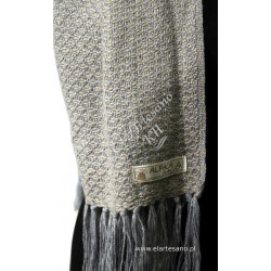 Scarf celeste, gray diamonds, collection: Lana de Alpaca