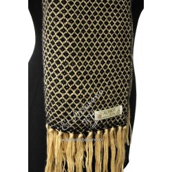 Chal, bufanda, crema y negro diamantes, colección: Lana...