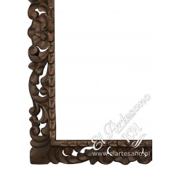 Picture frame, mirror, hand-carved, openwork, brown,...