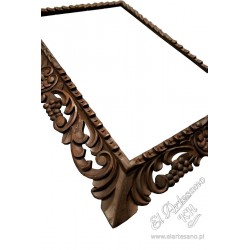 Picture frame, mirror, hand-carved, openwork, brown,...