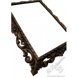 Picture frame, mirror, hand-carved, openwork, brown,...