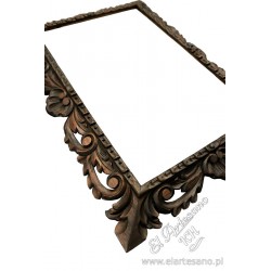 Picture frame, mirror, hand-carved, openwork, brown,...
