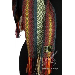 Scarf green strips-diamonds, collection: Lana de Alpaca