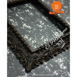 copy of Picture frame, mirror, hand-carved, black,...