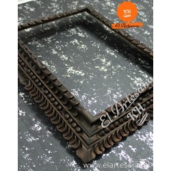 copy of Picture frame, mirror, hand-carved, black,...