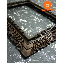 copy of Picture frame, mirror, hand-carved, black,...